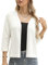 Aottori White Cardigans for Women UK Lightweight Knitted Cardigan Ladies 3/4 Sleeve Short Bolero Shrug Tops for Dress Evening Wedding White M