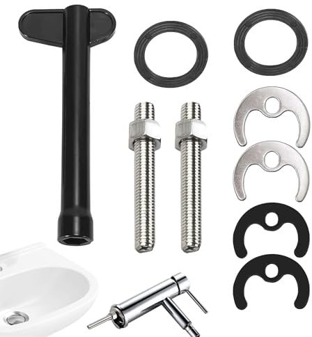 9PCS Tap Fixing Fitting Kit Stainless Steel Rubber and Plastic Monobloc Tap Fixing Kit Black Silver Tap Faucet Fixing Fitting Kit Bolt Kitchen Bracket Kitchen Basin Sink Faucet Fixing Accessories Kit