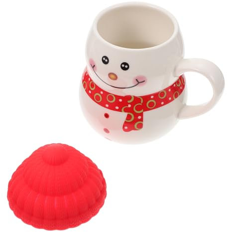 FUNOMOCYA 1 Set Tazza pupazzo di neve tazze per bambini con coperchio tazze da pupazzo di neve di natale tazzine caffe natale tazzine natale caffe tazzina da espresso oggetto di Natale