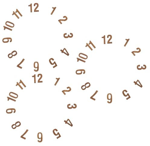 VILLCASE 36 Stk Arabische Uhrnummer ersatzteil wall clock Uhrziffern-Modern Uhrziffern-Dekoration Digitaluhr Uhr Ziffern Teile Mechanismus Uhr Zahlen Ziffern der Uhr hölzern Light Brown