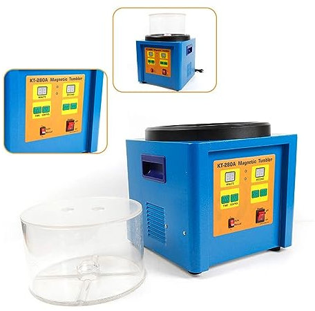 NGBFF Rock Tumbler Machine, KT-280A Magnetic Tumbler Finisher Jewelry Polisher Finishing Machine Digital Display & Timer,for Grinding Polishing Drilling