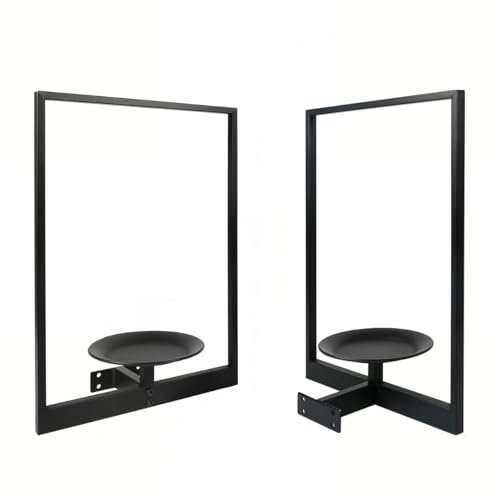 SUNLITOPTO Pflanzen-Wandregal, Metall, moderner Stil, Bilderwand, Pflanzenhalter, Pflanzenrahmen für Wohnzimmer, Balkon, Garten, Terrasse, 2 Stück