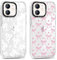 Yirlbey 2 Stück für iPhone 12 Mini 5,4 Zoll Hülle, Transparent Handyhülle mit Schleifen Fliege und Herz Aesthetic Muster Design Mädchen Frauen Clear Case, Durchsichtig Dünn TPU Stoßfest Cover