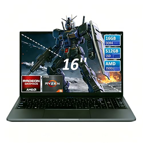 CYCLUS 16 Laptop für Studenten, Büro & Kreative – AMD Ryzen 5 3500U (4C/8T 3,7 GHz), 16GB RAM, 512GB SSD, Vega 8, USB-C, Tastatur mit Hintergrundbeleuchtung + QWERTZ-Tastaturfolie inklusive