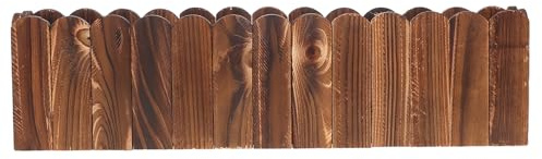 SUPVOX Rectangular Wooden Window Box Planter with Picket Fence Design, Brown Wood and Foam Material, Versatile for Home and Office Decor, Realistic Flower Base for Artificial Arrangements