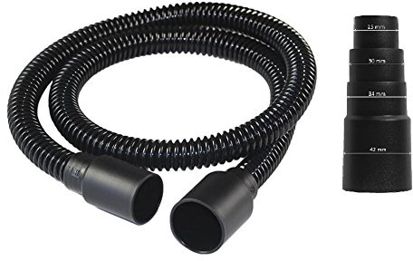 Grizzly Tools Adapter und Schlauch für Staubabsaugung, passend für Kärcher Mehrzweck Sauger, Schwarz, 35.7 mm Außendurchmesser, 34.5 mm Innendurchmesser, 1er Pack (Grizzly Tools)