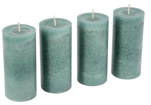 Adventskerzen/Kranzkerzen/Stumpenkerzen - Große Auswahl - Adventskranz/Weihnachtskranz/Weihnachten Kerzen (Smaragdgrün, Groß & Schlank: Höhe 13cm / Ø 6cm - 4 Stück)