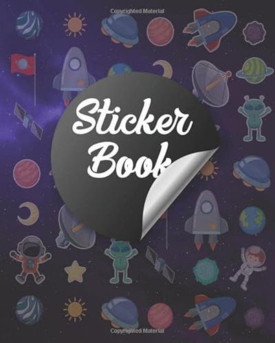 Sticker Book: Space Rockets Planets Icons Ultimate Blank Sticker Book for Kids Stickers Collection