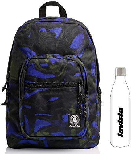 Zaino Jelek Fantasy Invicta Verde/Blu + Borraccia bianca