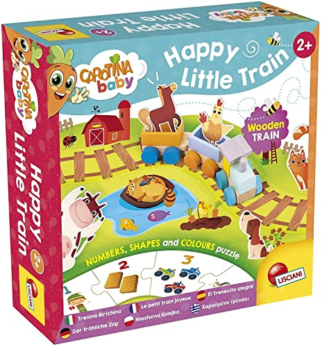 Liscianigiochi EX84005 Lernspiel Baby Holzzug, Mehrfarbig