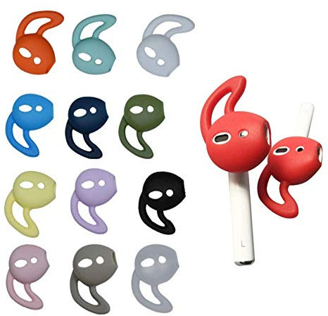 Zotech 3 Pair Anti-Slip Silicone Earbuds Tips Hook, Compatible with Apple Earpods and Airpods 1&2 (Color Pack)