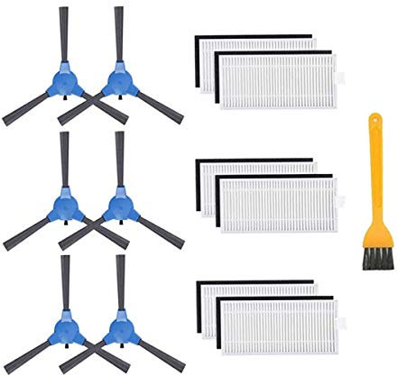 ZRF Kit de remplacement pour aspirateur robotique Bagotte BG700 BG800, 6 brosses latérales, 6 filtres HEPA (1 brosse de nettoyage offerte)