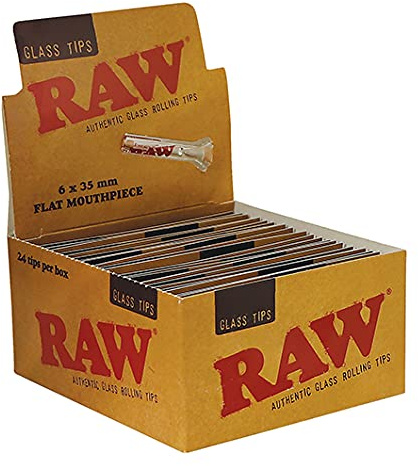 RAW Glass Tips Flat, Glas Tips mit flachem Mundstück 2 Boxen (48 Tips)