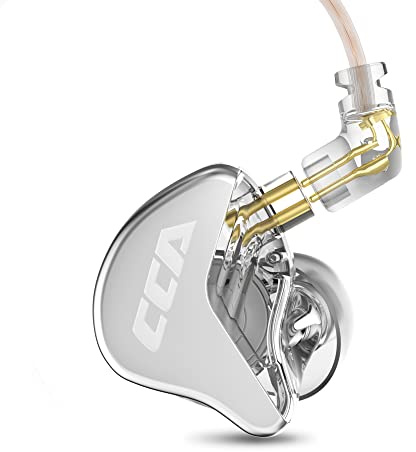 CCA CRA in Ear Monitor Headphones, Ultra-Thin Diaphragm Dynamic Driver IEM Earphones, Clear Sound & Deep Bass, Wired Gaming Earbuds with Tangle-Free Detachable Cable for Singer Musicians Drummers DJ