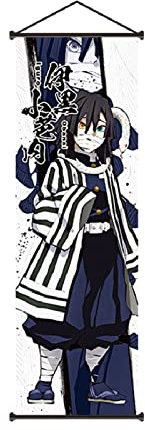 TPone Demon Slayer Wall Scroll - Anime-Poster, Wandkunst, 69,5 x 24,8 cm, Leinwandbild zum Aufhängen, Gemälde für Zuhause, Wohnheim, Büro Dekor (Iguro Obanai)