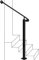 Adjustable Handrail 1-4 Step, Wall&Floor Mounted Wrought Iron Handrails, Handrails for Outdoor Steps, Stair Rail with Installation Kit Hand Rail, Black
