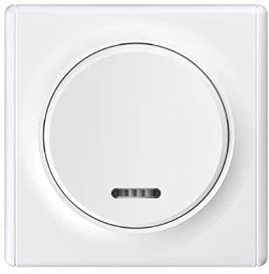 OneKeyElectro LED-Kontrollschalter mit Florence Abdeckrahme, 1fach, 1 Weg, Unterputz, matt-Antifingerprint, Schutzart IP20 - beige, Color_new:Weiß