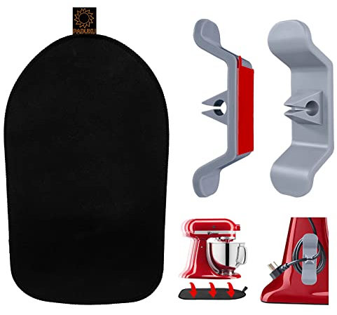 Zubehör Set für kitchen aid, 1 Gleitbrett für kitchen aid 4,5-5 Qt und 2 Grau Kabelaufwickler Home Gadgets Kabel Organizer