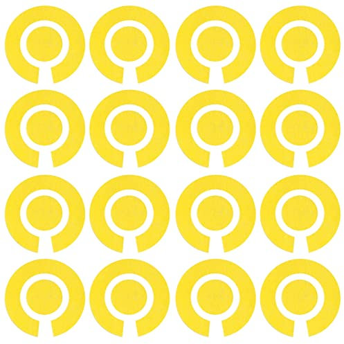 Acclaim Lawn Bowls Identification Stickers Markers Standard 5.5 cm Diameter 4 Full Sets of 4 Self Adhesive Neon Bright Design One Colour (Yellow)