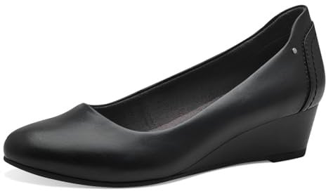 Jana Damen Pumps mit Keilabsatz Vegan, Schwarz (Black), 41 EU