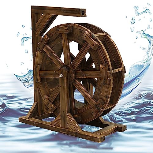 Fontana d'Acqua per Giardino,Fontana con Ruota Idraulica,Ruota Idraulica a Cascata in Legno,Fontane da Giardino all'aperto,Ornamentale Rustico Vintage,per Balcone Patio Cortile Portico (Size : 30cm)