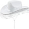 Silom Cowboyhut, Halloween-Kostüm, Cowgirl-Hut für Damen und Herren, Erwachsene, Westernkuh, Mädchenhut mit Diamanten, für Geburtstag, Halloween, Kuh, Mädchen, Kostüm für Junggesellinnenabschied, Weiß