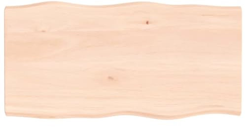 vidaXL Tischplatte, Holzplatte für Tisch Esstisch Couchtisch, Massivholzplatte Handgefertigt mit Baumkante, Ersatztischplatte, 100x50x(2-4) cm Massivholz Unbehandelt