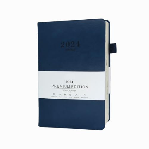 2024 Kalender Planer, Wochen Planer A5 Büro Schule Home Business Schreiben und Notizen (Blau)