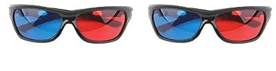 2 set of Black Frame Red Blue 3D Glasses for Dimensional Anaglyph Movie Game DVD Eyewear