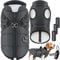 LOVPET® Hundejacke Hundemantel mit Geschirr, inkl. 45 Stück Kotbeutel + Spender, Hunde Winterweste gefüttert wasserdicht, Gepolsterte Weste Mit Brustgurt, Reflektoren, D-Ring XL, Anthrazit