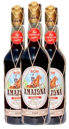 Ron Amazona Añejo 70 cl (Caja de 3 Botellas de 70 cl)