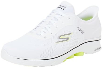 Skechers Men's Go Walk 7 Valin Sneaker, White and Black Textile/Synthetic, 8.5 UK