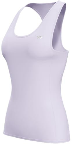 logas Sport Top Damen Atmungsaktiv Tanktop Flektierend Radtrikot äRmellos Dehnbar Shirts Für Sport,Yoga,Laufen Tank Sommer Taschen Lila L