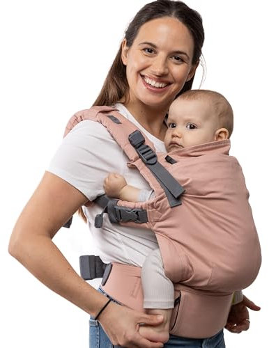 Boba X Babytrage – Verstellbar von Neugeborenen bis Kleinkind, 2-in-1 Umwandelbare Front- und Rückentrage, Ergonomisch mit Kreuzbaren Gurten (Blüte)
