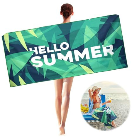 Toalla de Playa Grande, Toalla de Playa 70 * 150cm, Toalla de Microfibra, Toalla de Playa de Secado rápido, Toallas de baño portátil, para Hombres, Mujeres, Playa, Piscina