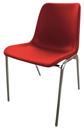 Silla de visitante MEE215, silla de sala de espera, silla de plástico, silla de conferencia, silla apilable y ligera, silla fácil de limpiar que ahorra espacio (rojo)