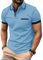 zitysport Poloshirt Herren Kurzarm Shirt Atmungsaktives Golf Polo Shirt Männer Sommer Shirts Sport Basic Slim Fit Tshirt mit Brusttasche Polohemd(Hellblau-M)