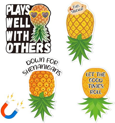 Ananas-Magnet für Kreuzfahrttüren, Kabinen, Kühlschränke und Autos, 4 Stück