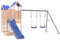 vidaXL Spielturm, Klettergerüst mit Brücke Rutsche Schaukeln Leiter, Kinder Kletterturm Spiel-Zubehör für Garten, Holz Spielplatz Spielhaus, Massivholz Douglasie