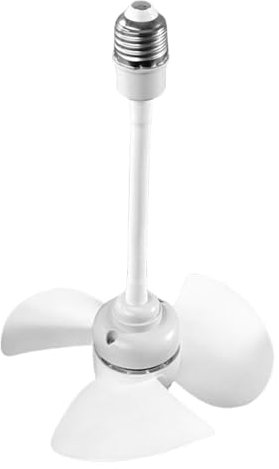 Walopola Ventilatore da soffitto E27, ventilatore da soffitto vite - Ventilatori da soffitto con raffreddamento basso rumore con presa vite | ventilatore compatto, rotazione 360 gradi,