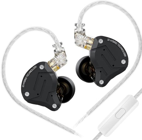 keephifi KZ ZS10 Pro In-Ear-Monitor, 4BA+1DD Multi-Treiber Kopfhörer IEM, kabelgebundener HiFi Ohrhörer, Bühnenmonitor für Sänger, Gitarrist, Schlagzeuger