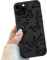 Black Butterfly Phone Case for iPhone 13 Pro, Black Cute Butterfly Pattern for Women Girls, Soft TPU Slim Profile Shockproof Protective Phone Case for iPhone 13 Pro