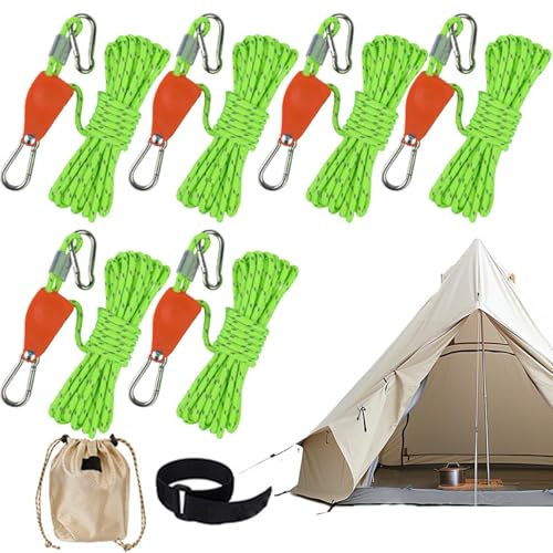 Spannseil mit Ratsche, Outdoor-Camping, Spanngurt, reflektierendes Zeltseil, robuste Spanngurte, robust und langlebig, für Baldachin, Kajak, Zelt, Markise