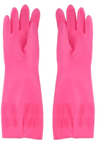 ABOOFAN Gummihandschuhe Wasserdicht Und Schmutzabweisend Wiederverwendbare Haushaltshandschuhe Mit Rutschfestem Griff Für Geschirrspülen Küche Gartenarbeit Reinigung 15.00 X 4.13 X 0.08 in