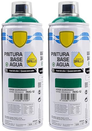 various - Pintura Spray Base Agua 400ml,Ecológica y Sin Olor,Para Muebles,Metal,Plástico y Madera,Colores Duraderos,Cobertura Uniforme - Verde Quirurgico,2 unidad