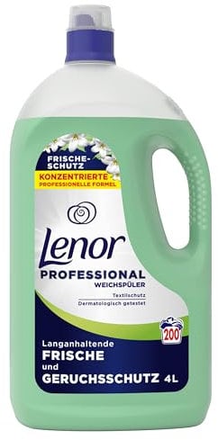 Lenor Professional Weichspüler, 200 Waschladungen, 4 l, Frische-Schutz, Langanhaltende Frische und Geruchsschutz für den professionellen Gebrauch, für den professionellen Gebrauch