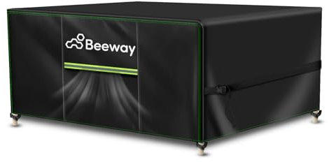BEEWAY Garden Furniture Cover With Air Vent, Waterproof Patio Rattan Sofa Table Chair Set Cover - 420D Oxford Fabric, Windproof - Rectangular 250 x 210 x 92cm