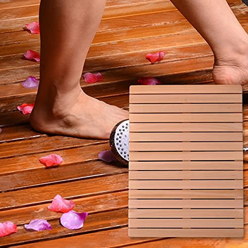 Caillebotis de bagnoire Bambou, Tapis de douche en teck pour douche intérieure, tapis de sol de bain rectangulaire et imperméable, paillasson en bois extra large, tapis de baignoire de salle de bain