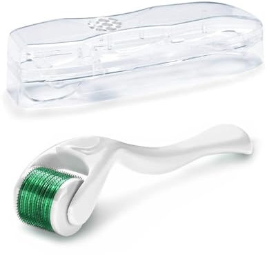 Zemolo Derma-roller 0,5mm, Bartroller Microneedling Roller mit 540 Nadeln Micronadeln, Derma-Roller für Mann & Frau Haarpflege Gesicht und Körper Dehnungsstreifen, Falten, Große Poren