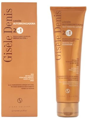 GISÈLE DENIS - Loción Autobronceadora Corporal 150 ml, Loción Corporal 2 en 1, Bronceado Gradual, Autobronceador Corporal, con DHA, Eritrulosa, Ácido Hialurónico y Arginina, Fórmula Vegana